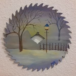 Hand Painted Saw Blade